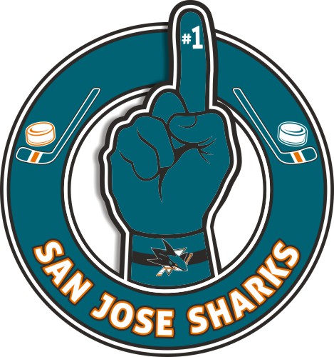 Number One Hand San Jose Sharks logo iron on paper